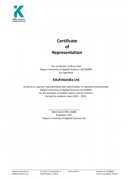 Certificate of Authorisation EduFinlandia(2)